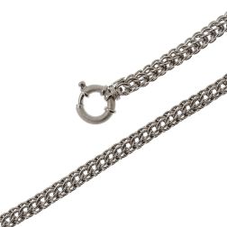 White gold braided chain necklace