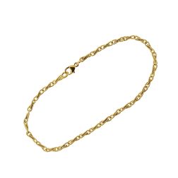 Yellow Gold Striped Infinity Wire Chain Bracelet