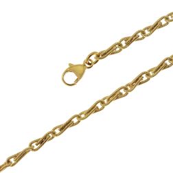 Infinity Necklace with Full Thread in Yellow Gold