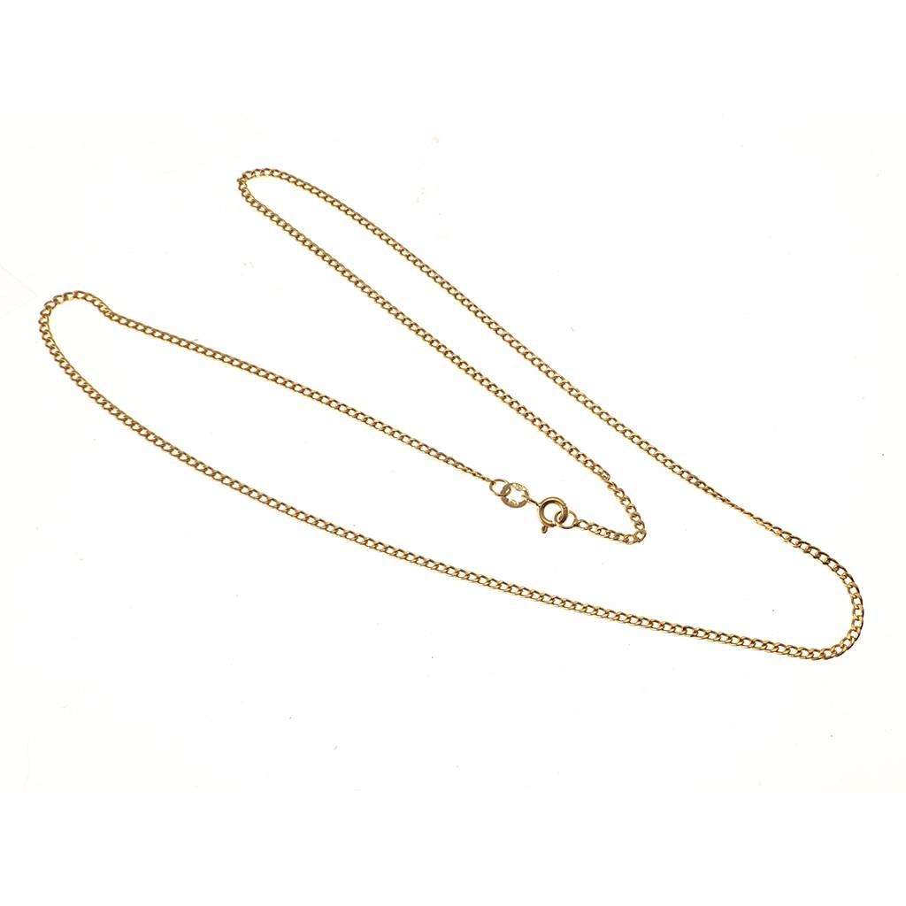 50cm x 1.7/1.9mm Yellow Gold Curb chain Necklace