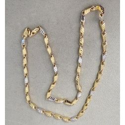 Collana 70cm Unisex Bicolore a maglia tridimensionale Chevron