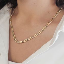 Foto indossata Collana 50cm 1+1 Pernice e Grumetta 5mm Bicolore Alternate