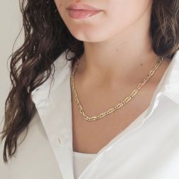 Foto indossata Collana 50cm 1+1 Pernice e Grumetta 5mm Bicolore Alternate