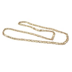 Collana maglia 1+1 tigre e pernice sfaccettata oro giallo 50cm x 4.40mm