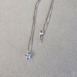 Girocollo punto luce Sparkle Acquamarina Carrè 4mm