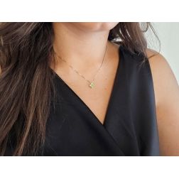 Foto indossata Light Point Sparkle Necklace Peridot Square 5mm