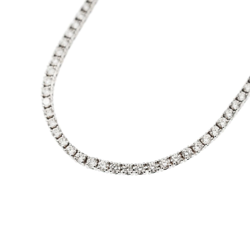 Girocollo 40cm Tennis Diamanti a Scalare Oro Bianco