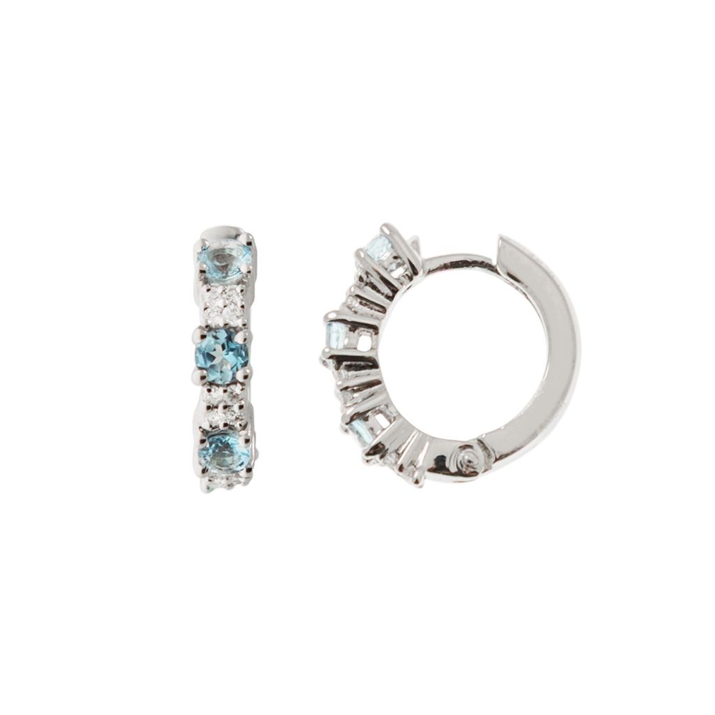 Boccole Trilogy Acquemarine e Diamanti