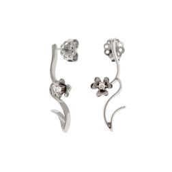Orecchini Blossom Wave Fiori con Diamanti