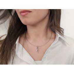 Photo of worn Blossom Wave Pendant with Diamonds
