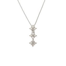 Ciondolo 3 Rombi con Diamanti su Collana veneta 0.5mm