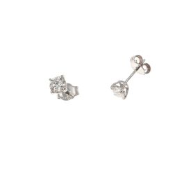 Orecchini Solitari Punto Luce Simple con 2 Diamanti da 0.18ct/0.23ct