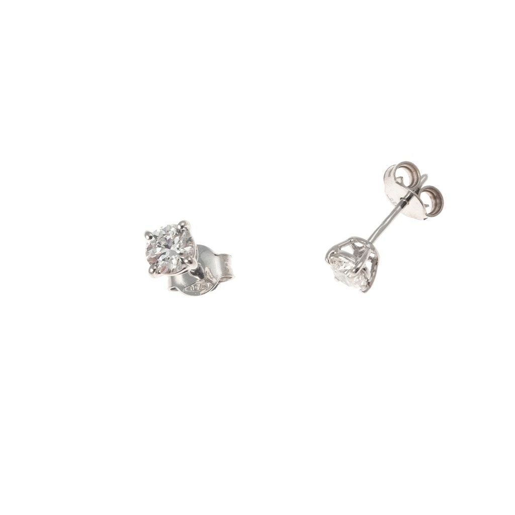 Orecchini Solitari Punto Luce Simple con 2 Diamanti da 0.18ct/0.23ct