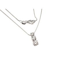 Scalar Trilogy Necklace in White Gold 4.4mm - 3mm