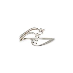 Anello Trilogy in Oro Bianco e Diamanti a tre fili