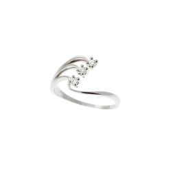 3-row white gold and diamonds trilogy ring