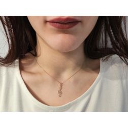 photo of worn Treble Clef rose gold - 0.6mm