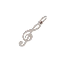 Ciondolo Chiave di Violino oro bianco- 0.6mm