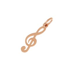 Ciondolo Chiave di Violino oro rosa - 0.6mm