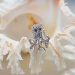 Octopus Ring Diamonds white gold 18kt