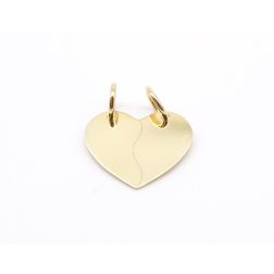 Yellow gold divisible heart pendant
