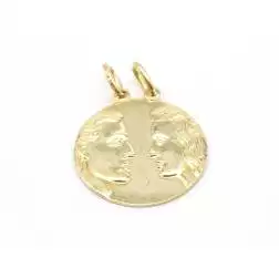 Medaglia rotonda dell'amore oro giallo