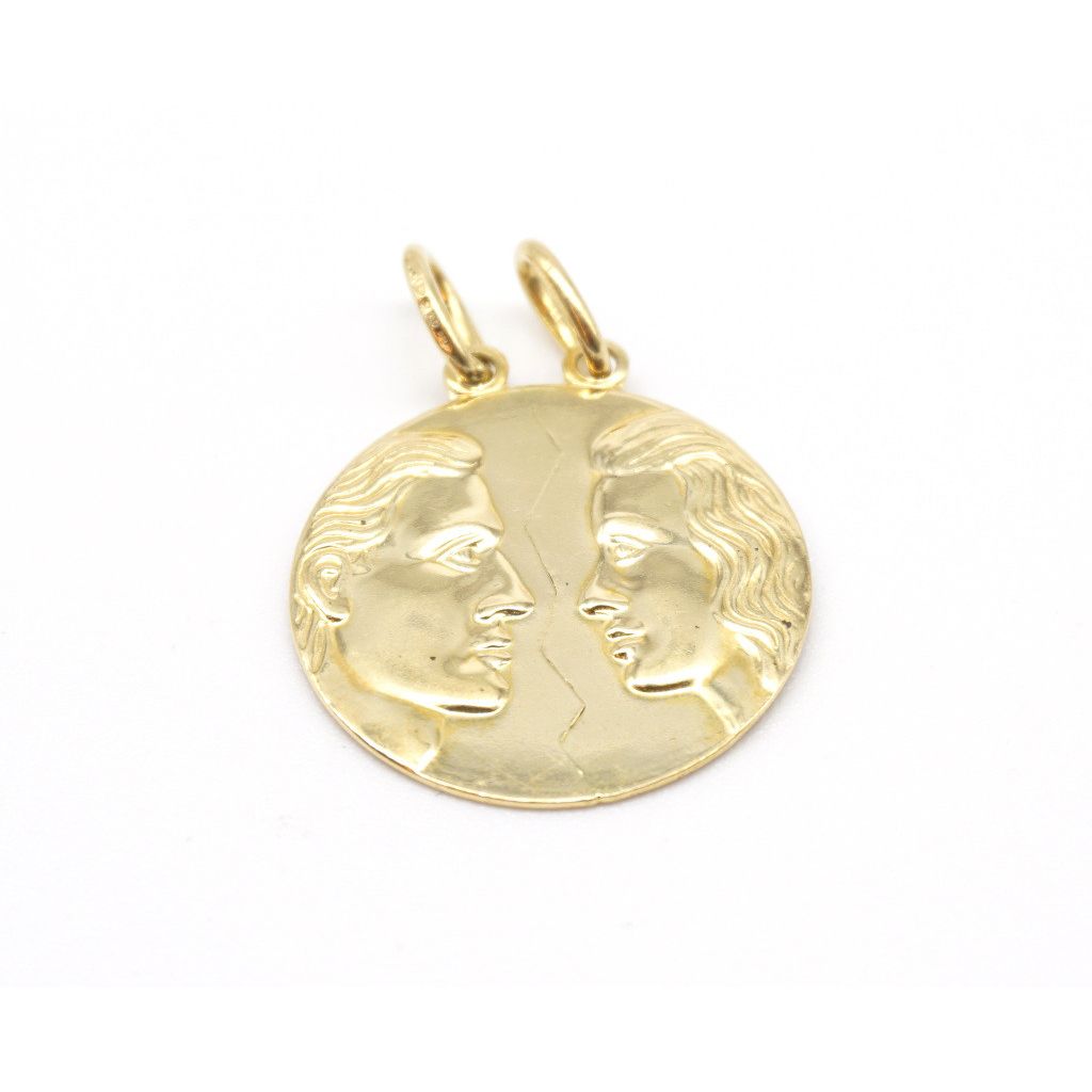 Medaglia rotonda dell'amore oro giallo