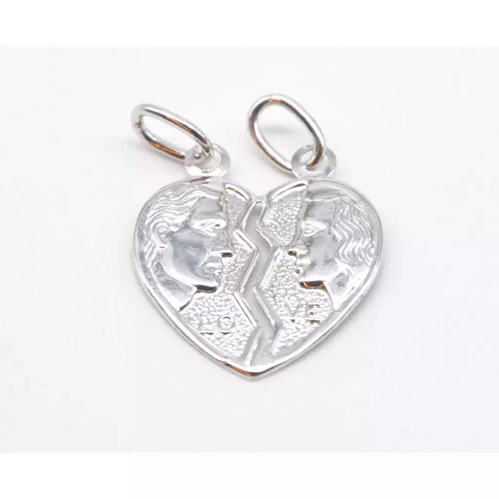 Medaglia dell'amore cuore grande in bianco