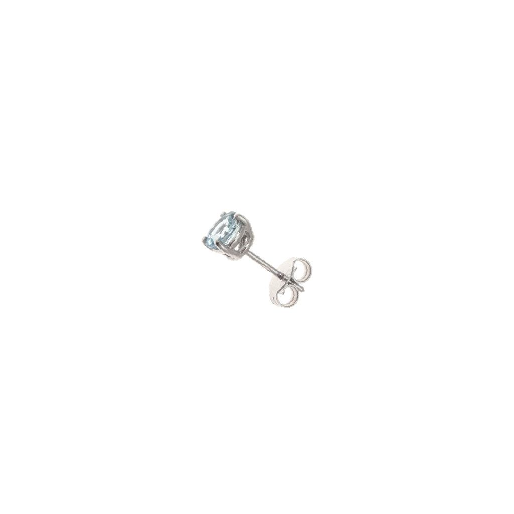 Orecchino singolo punto luce Acquamarina 4.25mm