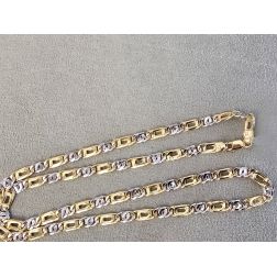 Collana 1+1 pernice & tigre bicolore 50cm x 4.40mm