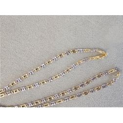 Two-tone 1+1 Figaro Necklace 50cm x 3.20mm