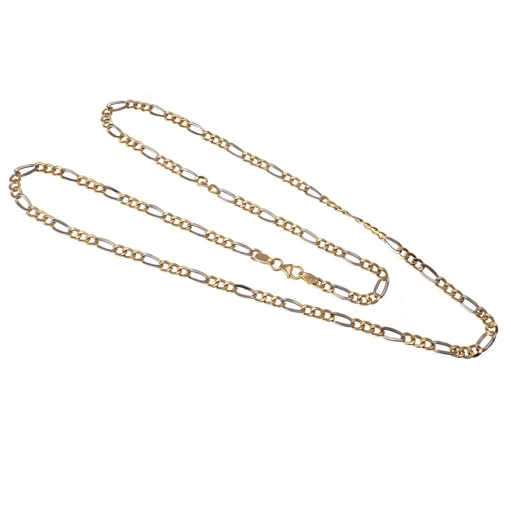 Collana 50cm 3+1 da 3mm in Oro Giallo e Bianco 18kt