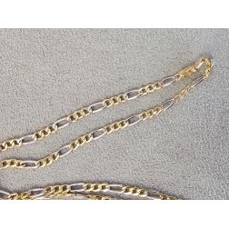 Collana 50cm 3+1 da 3mm in Oro Giallo e Bianco 18kt
