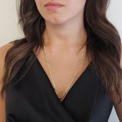 Photo of worn Figaro link Necklace 60cm x 3.50mm