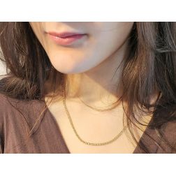 Collana 50cm x 2.7mm tigre sfaccettata foto indossata