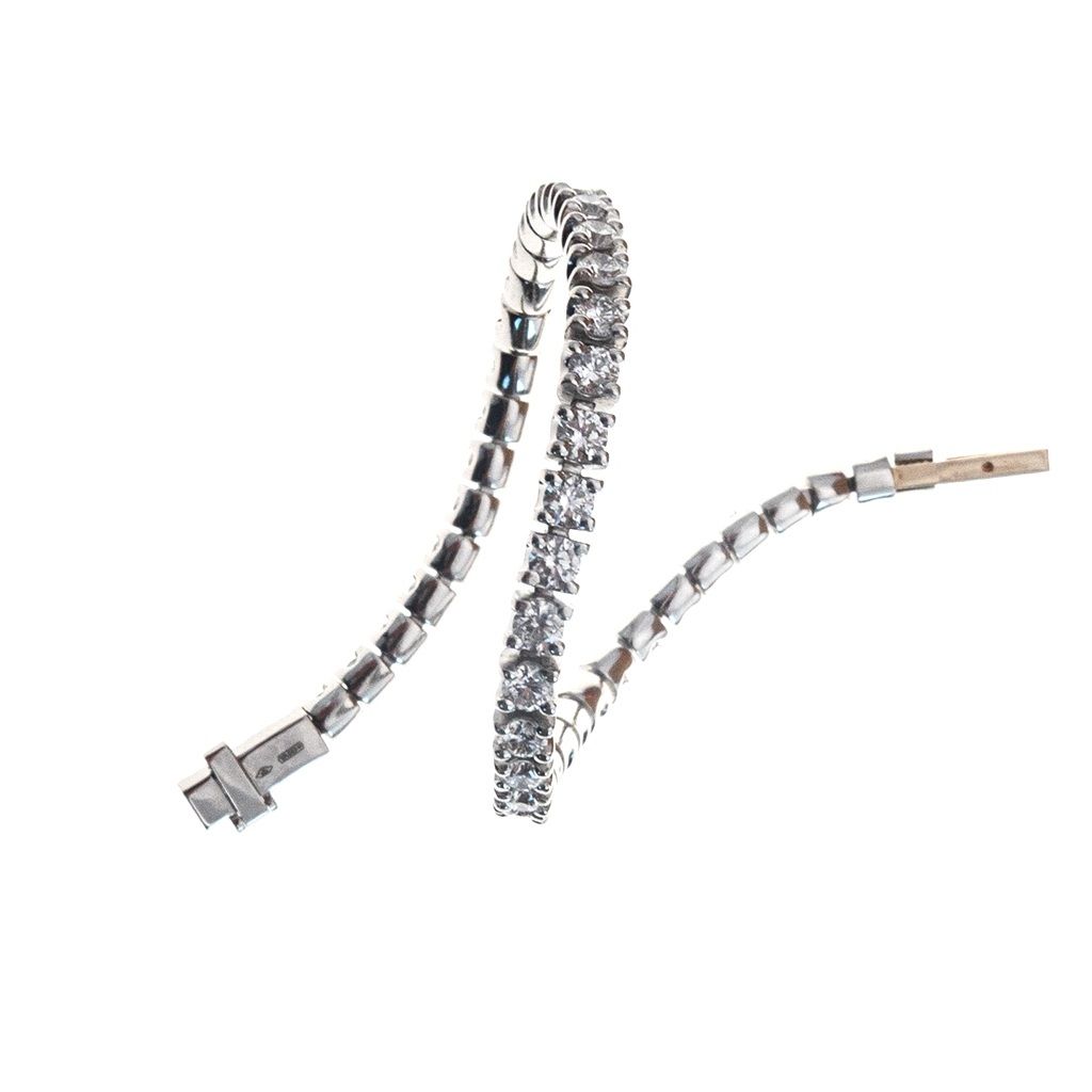 Bracciale Tennis x 4mm con Diamanti montatura in Platino, con sicura