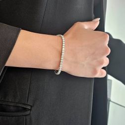 Bracciale Tennis x 4mm con Diamanti montatura in Platino, con sicura foto indossata
