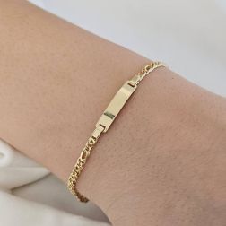 Bracciale baby pernice & tigre con targa foto indossato
