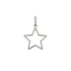 14.80 mm perforated star-shaped pendant with rounded tips in white gold