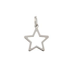 15 mm perforated star-shaped pendant with rounded tips in white gold