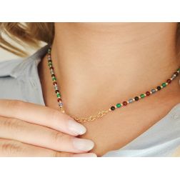 Photo of worn Multicolor sphere Necklace