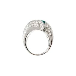 Imperial Ring with an Octagonal Emerald and 124 Diamonds