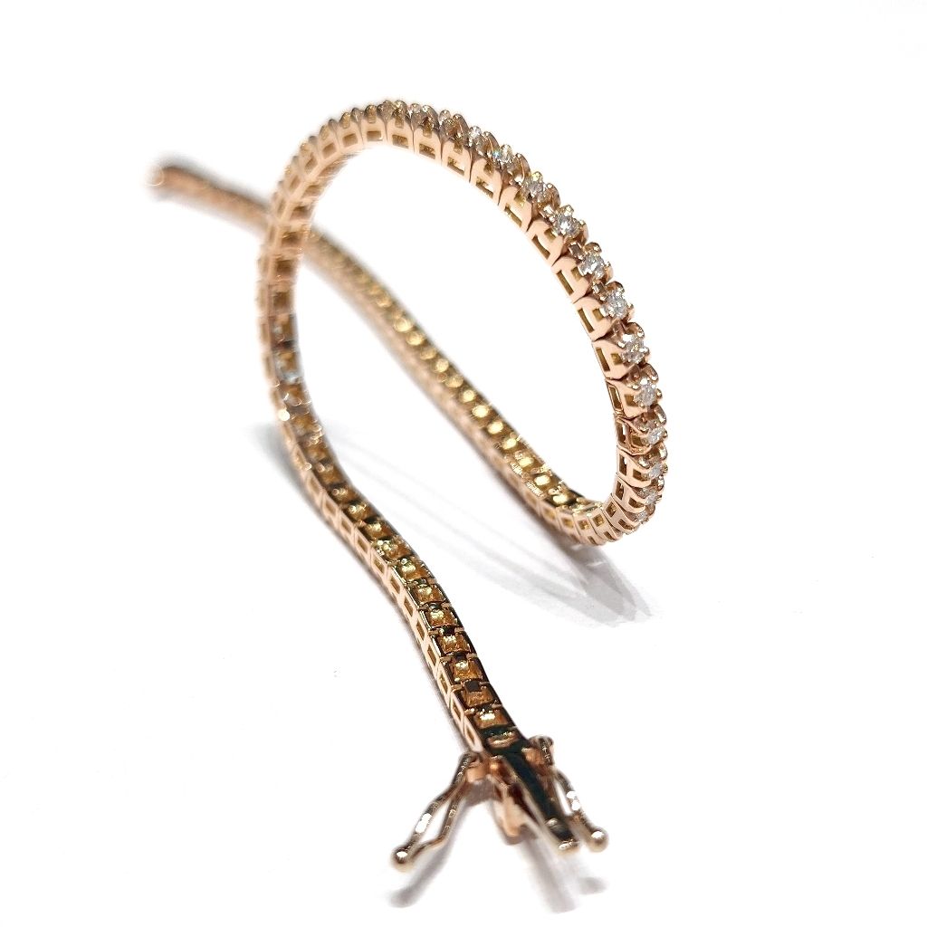 Bracciale Tennis a Piramide 74 Diamanti 17cm x 2.50mm