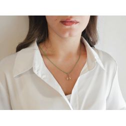 Photo of worn Daisy Line Pendant with Diamonds