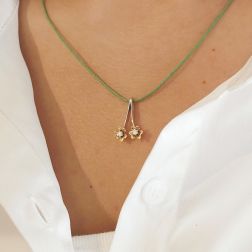 Photo of worn Daisy Line Pendant with Diamonds