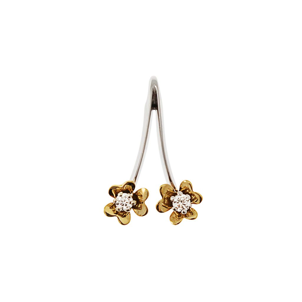 Daisy Line Pendant with Diamonds