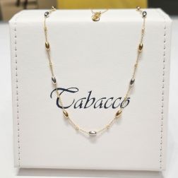 Collana catena con Barilotti in Oro Giallo e Bianco