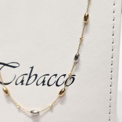 Chain Necklace with Barrels in 18kt Yellow and White Gold