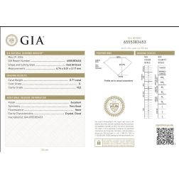 Anello Solitario Diamante Ovale 6,7x5mm 0.71ct GIA e 2 Diamanti contorno - Misura 14