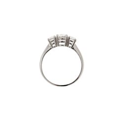 Anello Trilogy Diamanti Ovali centro 0.61ct ai lati 0.37ct certificati GIA- Misura 14